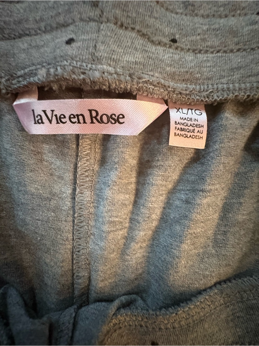La Vie En Rose Grey Polka Dot Lounge Shorts Sz XL - Picture 3 of 6